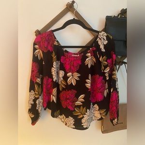 Billabong long sleeve off the shoulder floral top